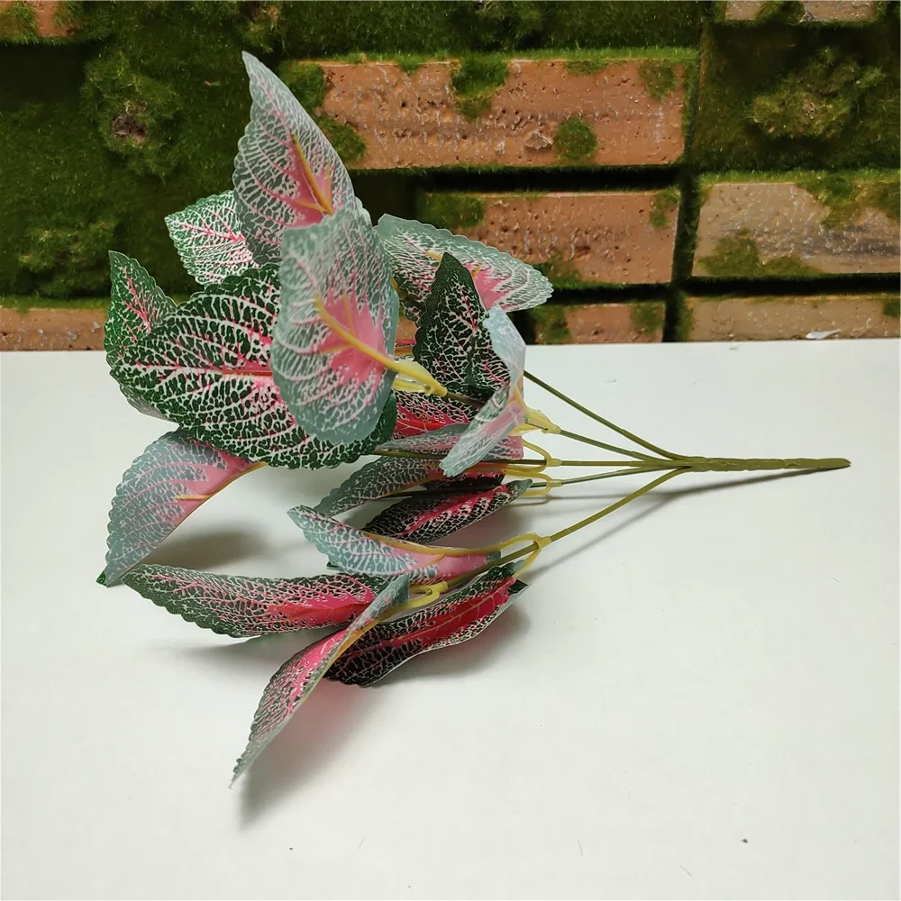 Artificial Flowers Simulate Plant Wall Decorative Leaves Palm Zebra Ferns Leaves Fittonia Leaves Mix Colors Panel Backdrop