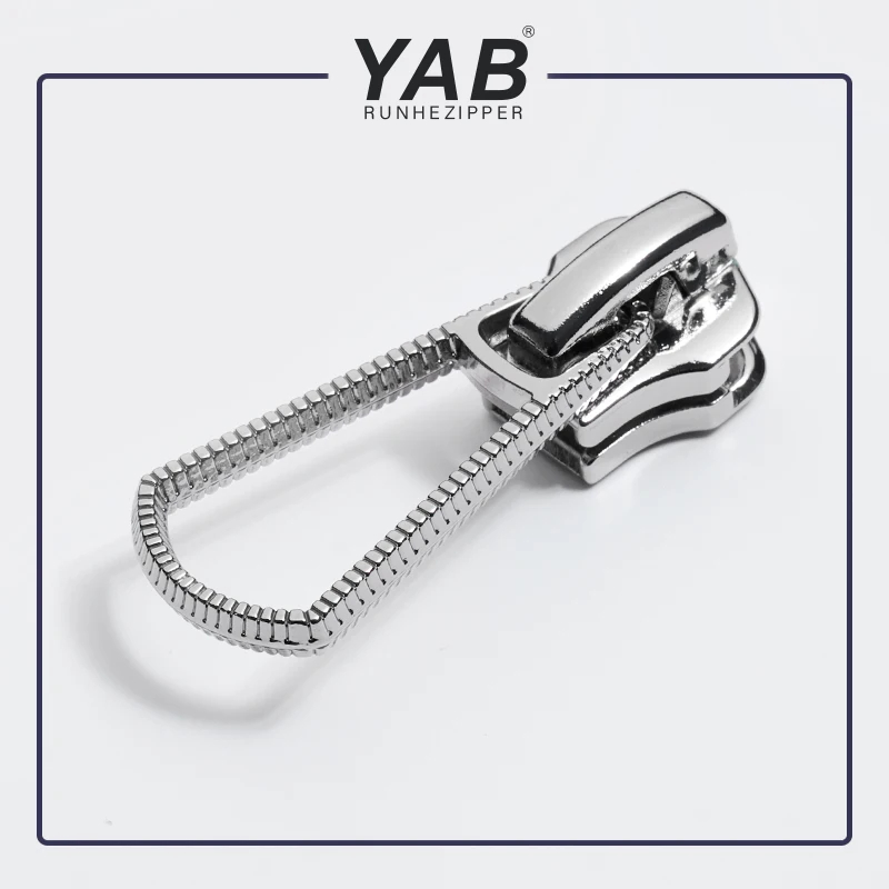 YAB High Grade Bag Hardware Metal Made Zipper Puller Custom Engraved Logo Metal Zipper Pull