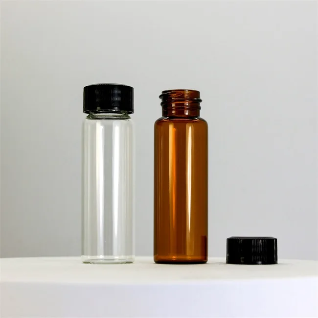 New product cosmetics 2ml 3ml 5ml 10m small glass vials sample dropper bottle Amber Glass Vial With Orifice Reducer