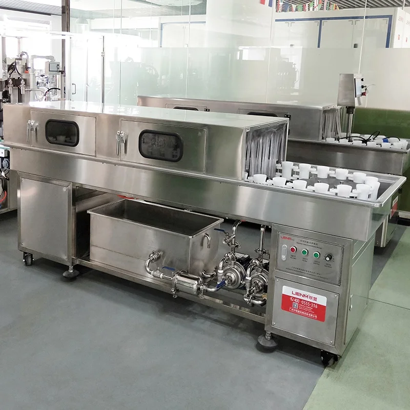 Semi-automatic Plastic Jar Glass Bottle Washing Machine Double Line Intermittent Rinser Machine for Food Beverage Cosmetics