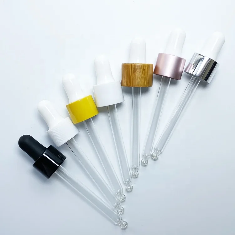 18/410 , 18 / 415 glass dropper pipette with aluminium cap for essential oil