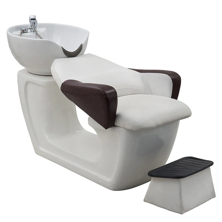 Portable modern glass fiber base hair washing shampoo chair backwash shampoo unit