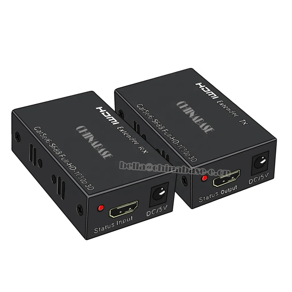HDMI Video Extender 60m Over Single Cat5e/6, Extend 1080P@60Hz Video Transmit Audio Video Synchronously Support 3D