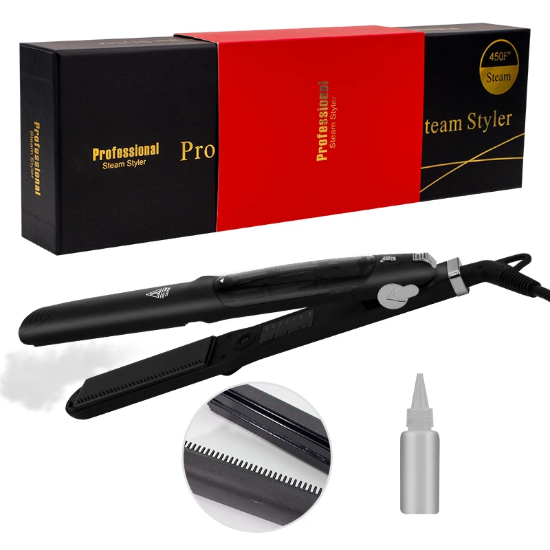 Professional Steam Hair Straightener Ceramic Steampod Flat Iron