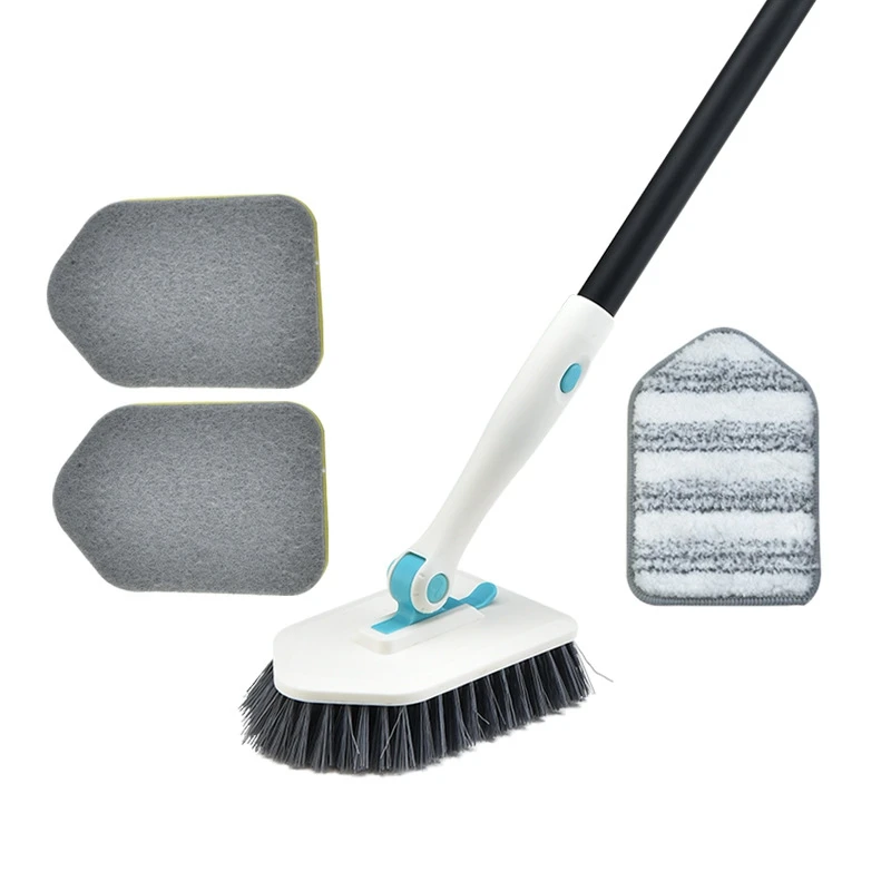 FF633 Bathroom Kitchen Toilet Wall Tub Tile Scrubber Adjustable Telescopic Handle Cleaning Floor Scrub Brush