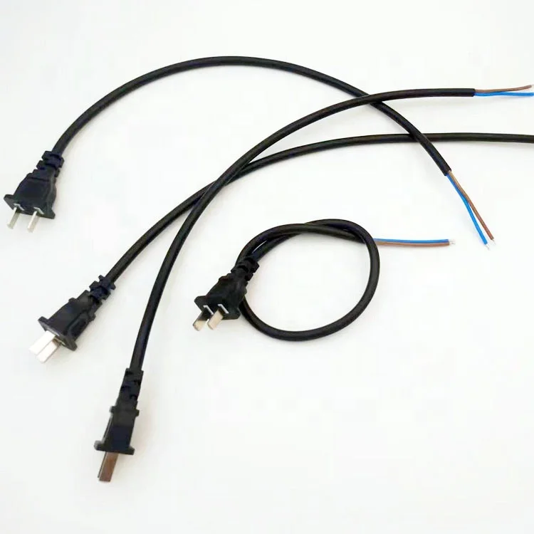 6A 10A CCC Standard Power Cord 52RVV  2*1.5MM2 2 Core US JAPAN AC Electric Cable 2 Pin Copper Wire US Power Plug