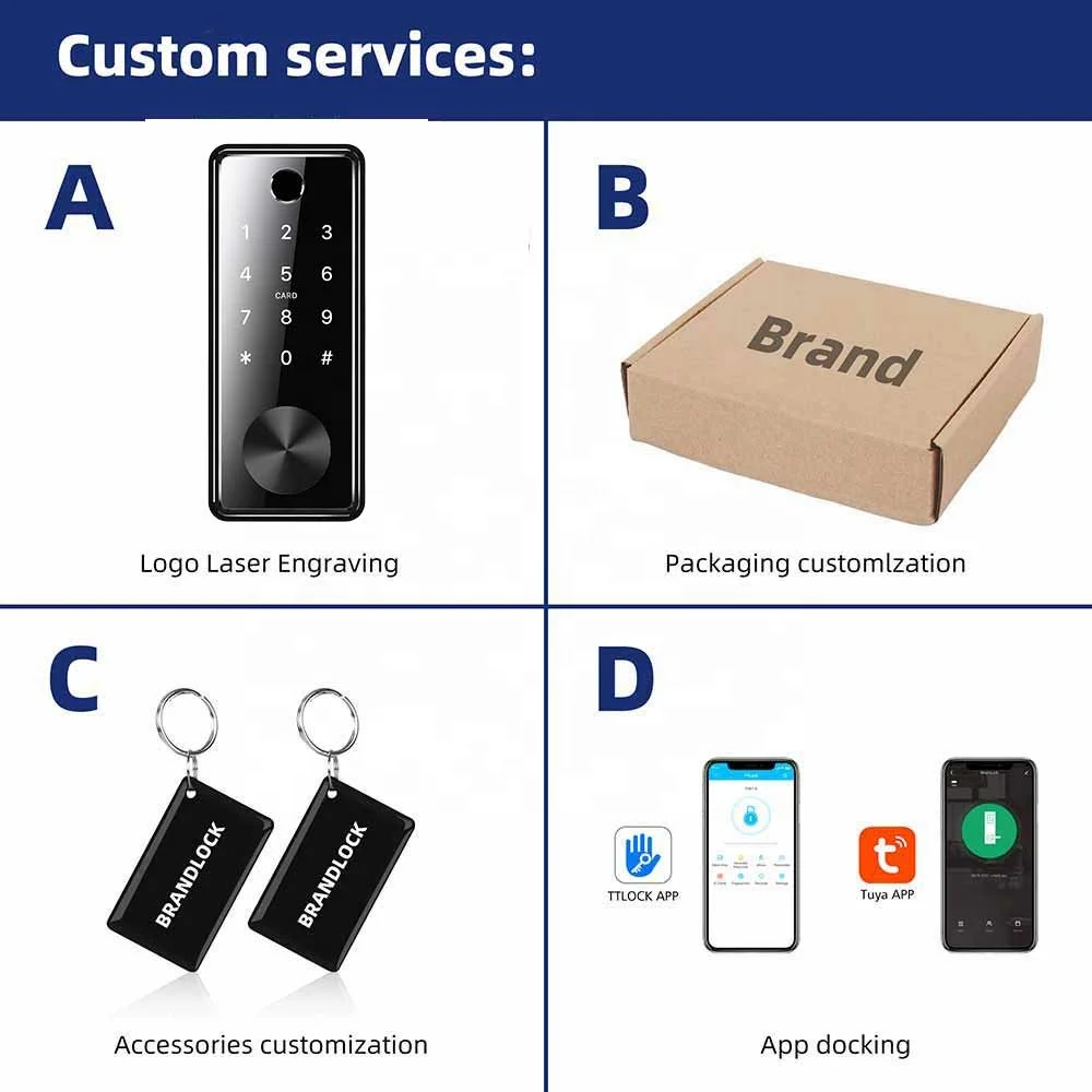 Digital Keyboard Password Security Smart Wireless System Home  ttlock APP Smart door Lock