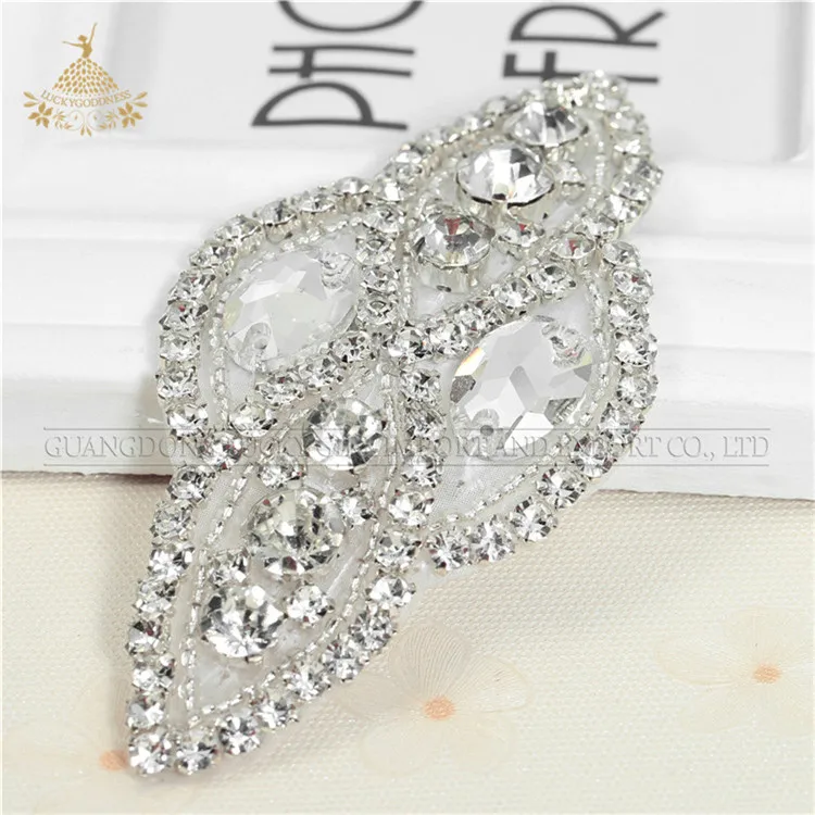 LG1098 Popular Smaller Size Rhinestone Applique DIY Sash Applique For Sale Crown Bridal Applique Accessories