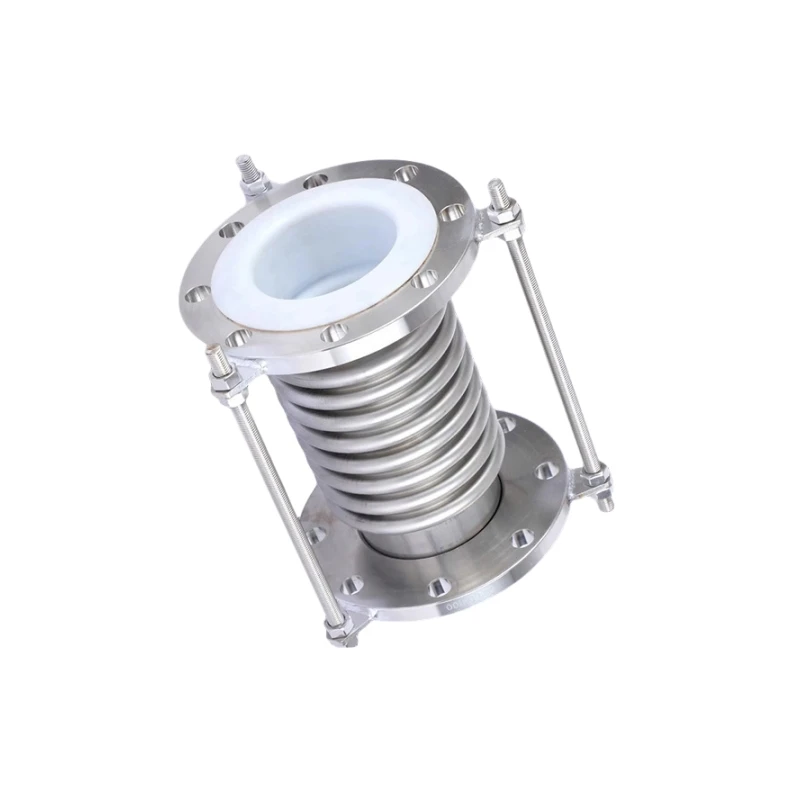 Stainless Steel Flange Connected Axial Metal Compensator Full Ptfe Lined Bellows Corrugated Expansion Joint Pipe Fittings