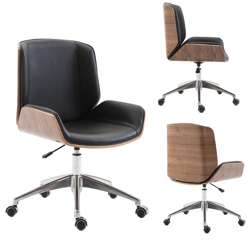 
Wooden office swivel chairs office armless chair 