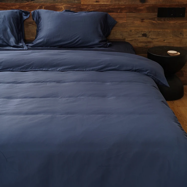 Full Queen King Cal King 100% Organic Pillowcases Sheet 4 Pcs Bamboo Satin Bedding Sheet Sets