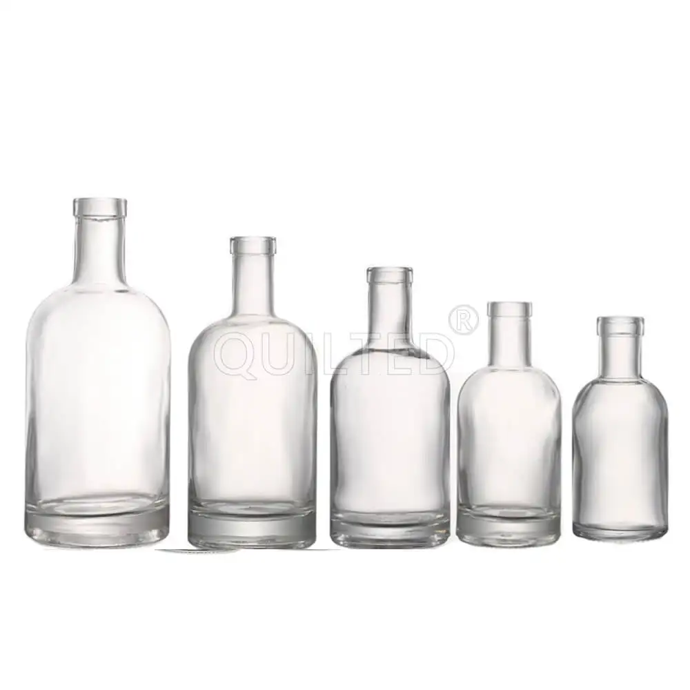 Xuzhou Empty 50 100 200 375 500 750 ml 750ml 1 Liter Liquor Bottle Glass Vodka with Cork