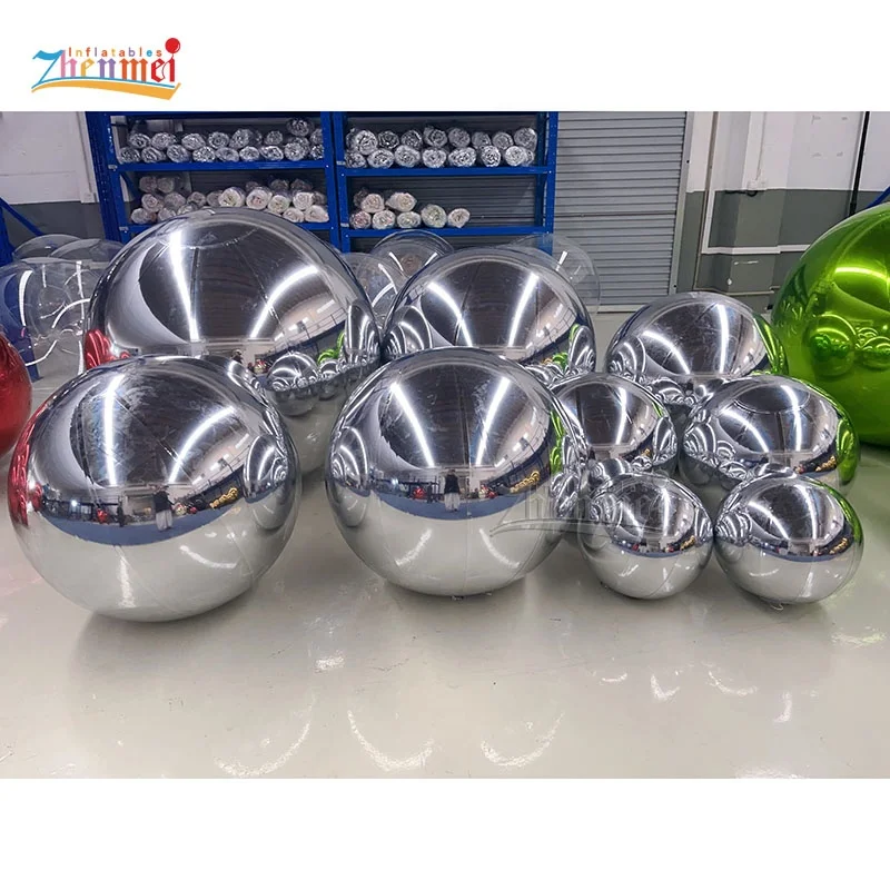 Надувной зеркальный шар Zhenmei красный гигантская зеркальная сфера для украшения запечатанный Золотой/Серебряный большой блестящий