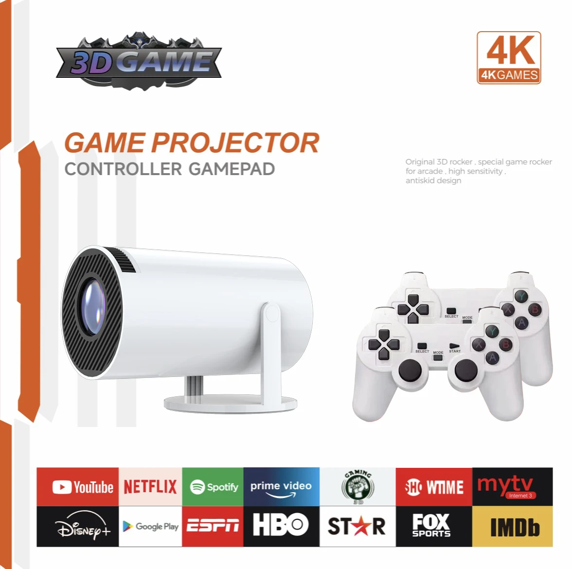 Hot Sale HY300 Game Combo Projector X30Max Home Smart Game Console Projector with Dual Game Mat and Host Wireless Bluetooth
