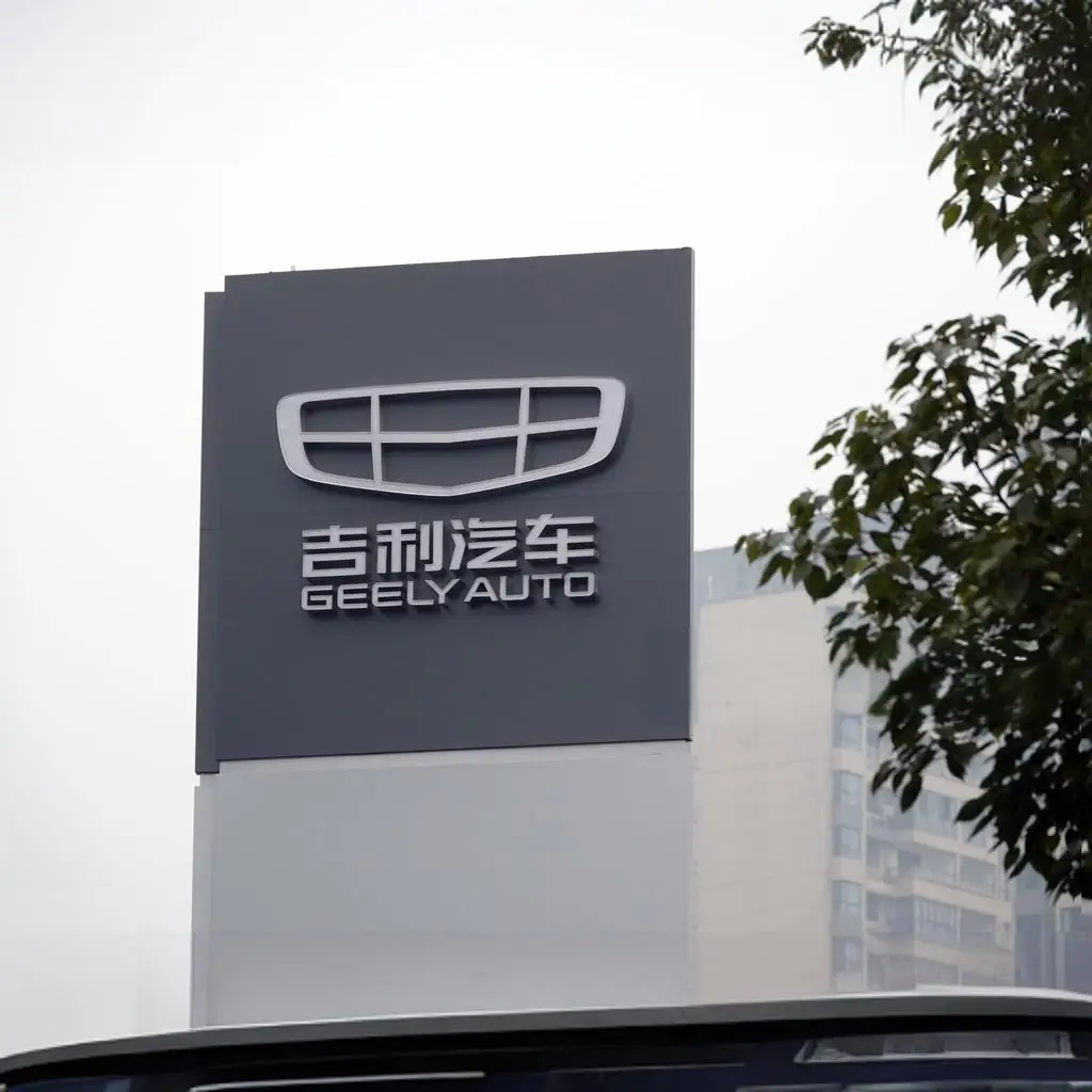 Custom 3D LED Outdoor Shop Sign Board Backlit Chrome Metal Car Sign Light 4S Shop Advertising Company GEELY Sign
