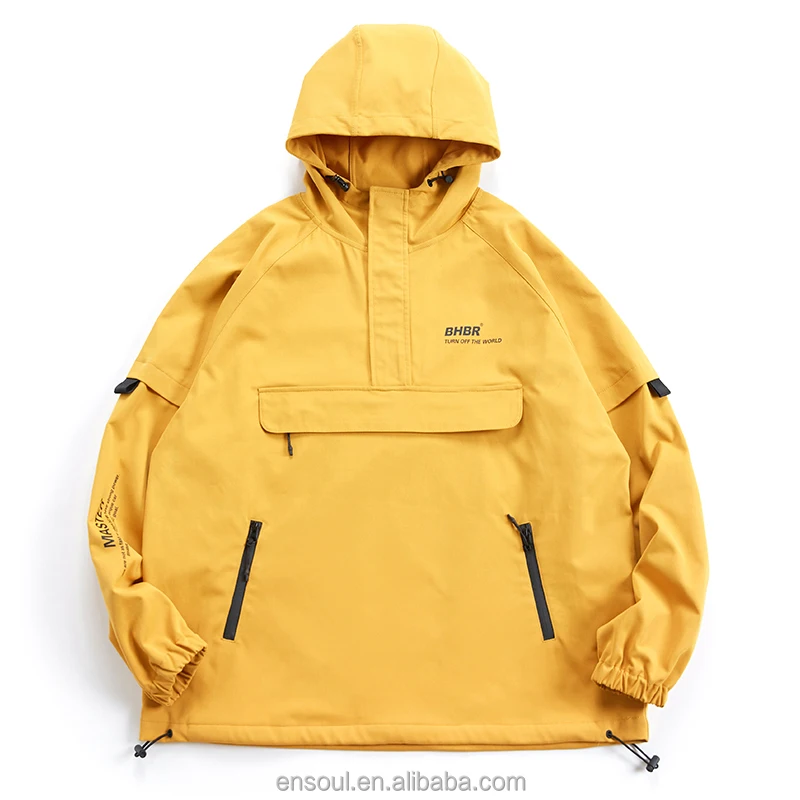 OEM Custom Nylon Wind Waterproof Mens Trendy Wholesale Plain Windbreaker Jacket For Men