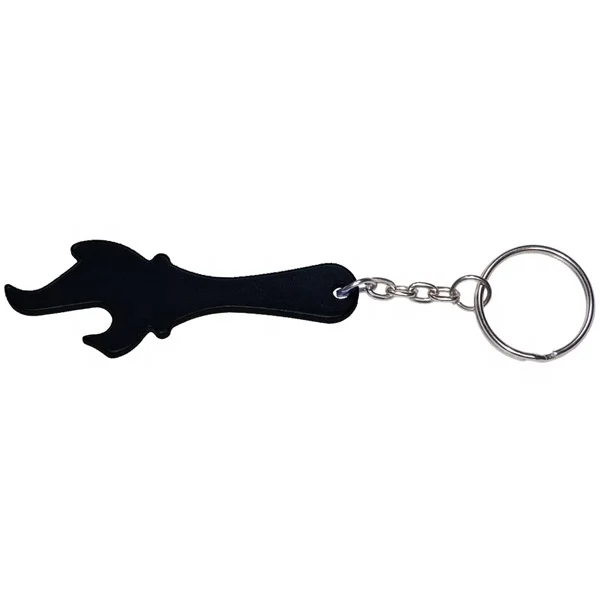 Yiwu Promotional Torch and flame shaped aluminum bottle opener with key chain / key ring