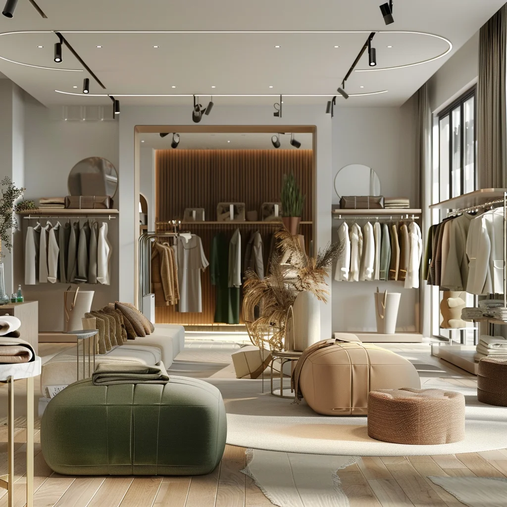Modern Fashionable Garment Store Luxury Ladies Clothes Shop Design Store Interior Design for Retail Clothing Store