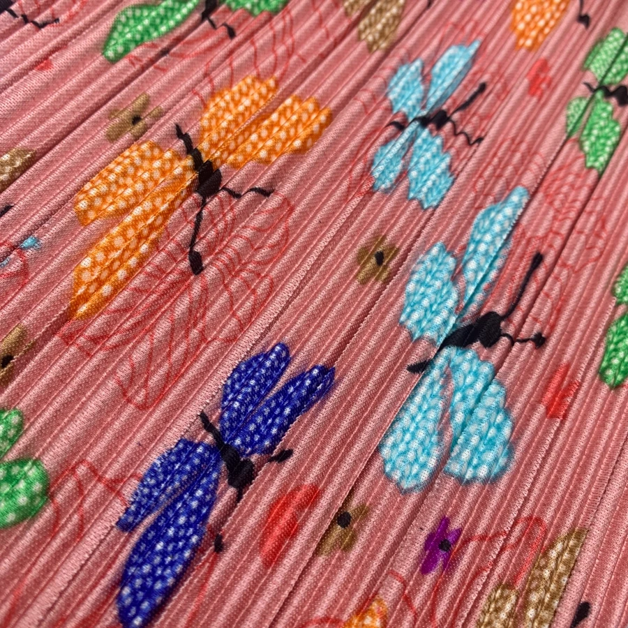 Excellent Quality Digital Printed and Pleated fabric for Making Ethnic Wear Dresses at Export Price