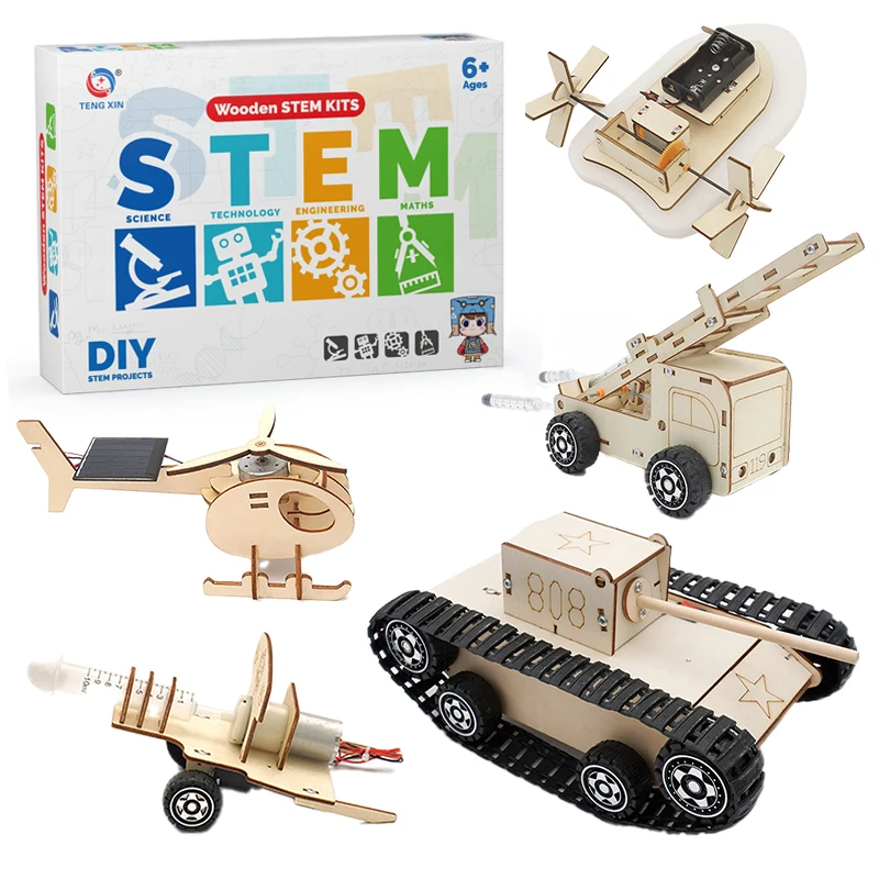 Hot Sale Wooden 3D Puzzles Diy Making Kit Preschool Educational Science Experiment Toy Stem Kits for Kids