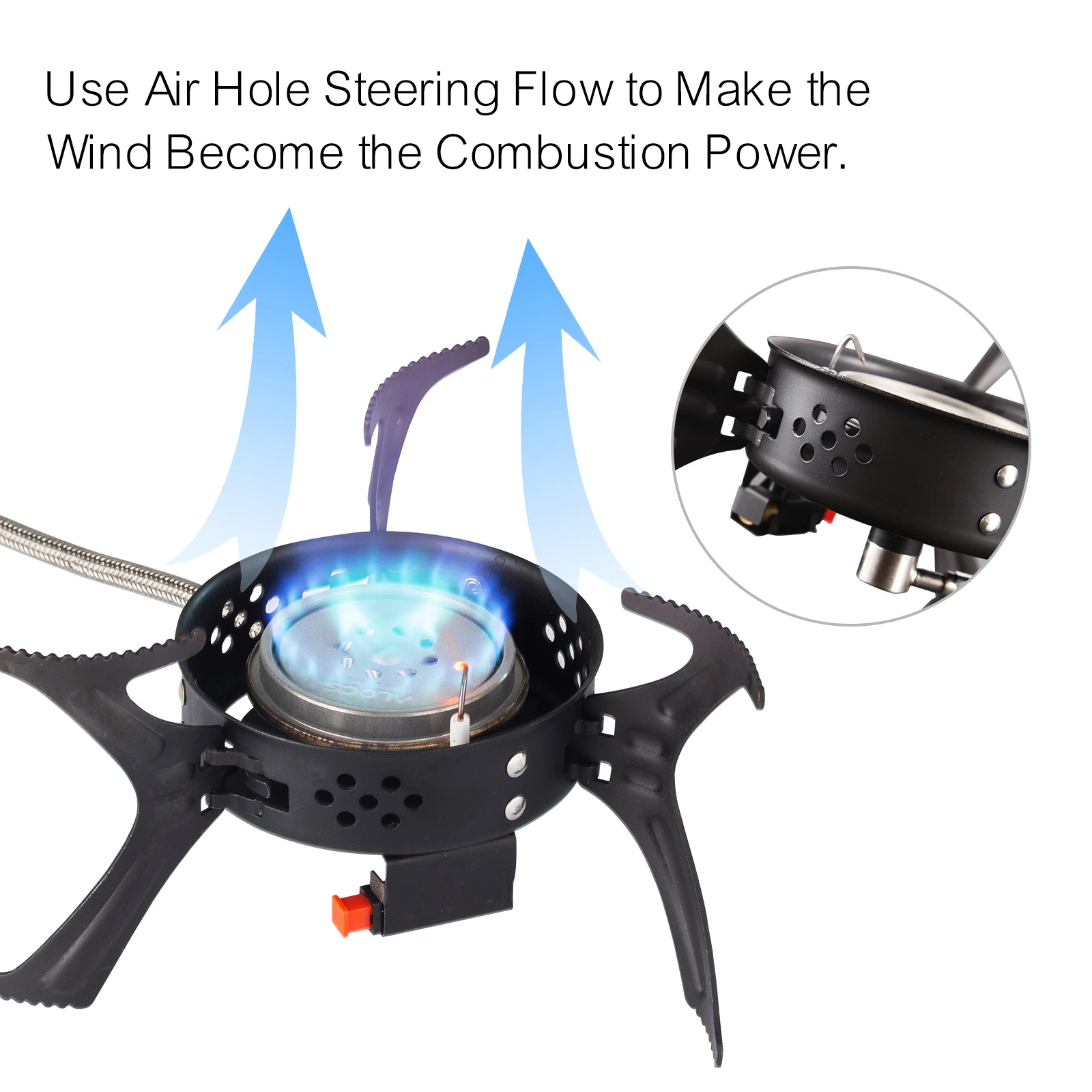 Kingpool Stainless Steel Mini Single Burner Camping Butane Gas Cooker Portable Outdoor Travel Picnic BBQ Gas Stove