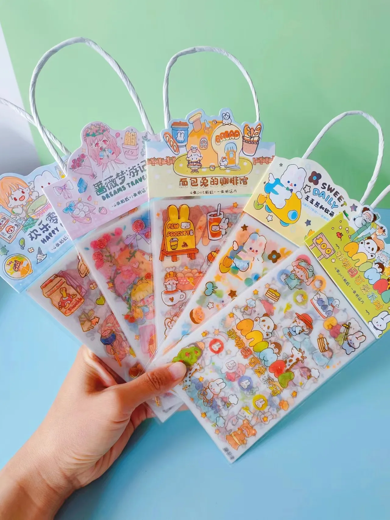 Customizable Style Cute Bear Cartoon For Girl Kid Wall Decoration Label hand account stickers