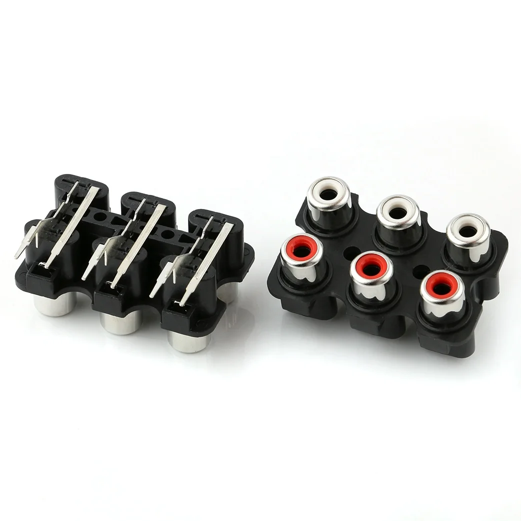 6 pins RCA audio socket female smt 6 holes 6P AV rca female jack connector