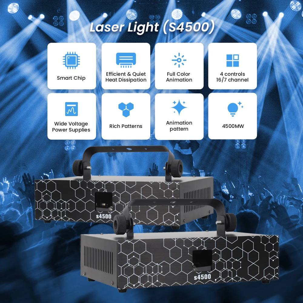 Good Quality 4500MW DJ Laser Light Animation Christmas Laser Light Outdoor For Stage Equipment
