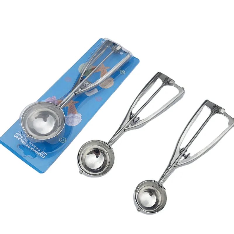 1.35 Tbsp/2.5Tbsp/5.4Tbsp Ice Cream Scoop Make Ball for Melon Baller Cupcake Baking Dough Stainless Steel Cookie Scoop