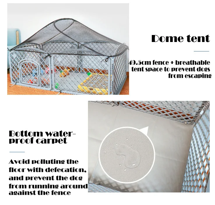 Custom Plastic Pet Dog Pens Cage Indoor Durable Stable Pet Dog Gate Foldable Portable Plastic Pet Dog Playpen