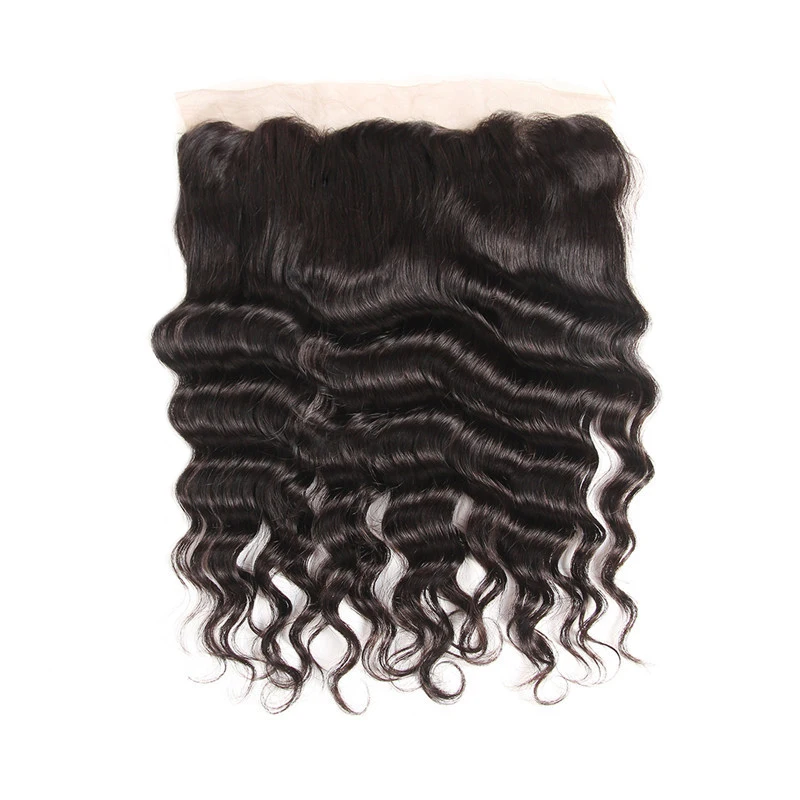 Single Donor Wholesale Cheap Price Raw Virgin Indian Hair Loose Deep Wave Skin Thin Frontal