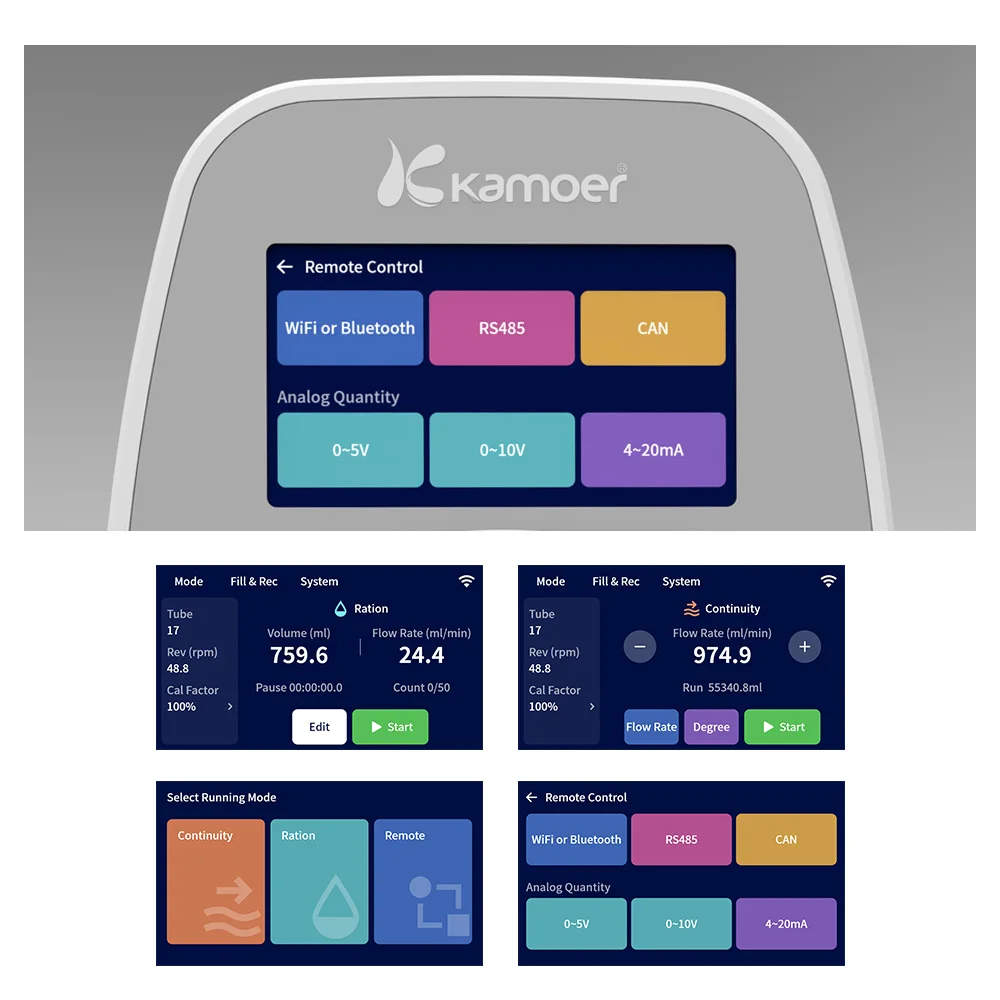 Kamoer UIP-WIFI-E 1500ml/min High Flow Rate Touch Screen Foot Switch Support Smart Dispenser Peristaltic Pump System Machine