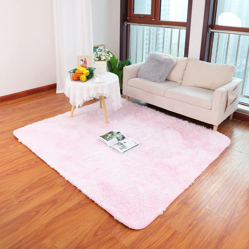 Luxury Style Indoor Shaggy Carpets 40mm Plush Plain Color Living Room Carpet Fluffy Warm Area Rugs