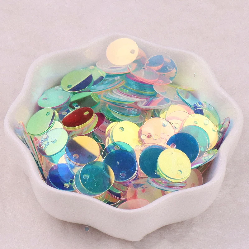 Matte Double Hole Sequins Transparent Loose for Crafts Sequins Wholesale 10mm 500g/bag Golden OPP Bag Picture Turkey Shoes Pvc 0