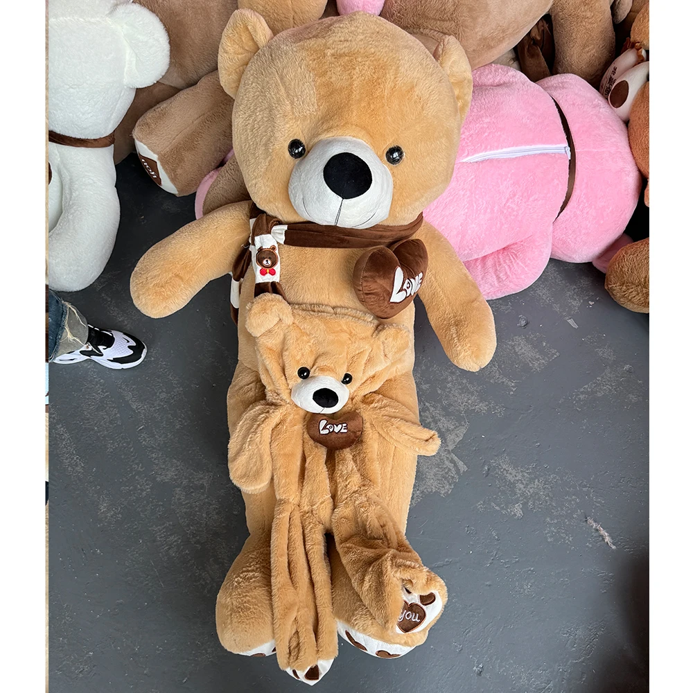 Unstuffed Giant Teddy Bears With Scarf Love Heart Big Animal Soft Toy Peluches Stuffed Animal Toys Plushies Baby Toys