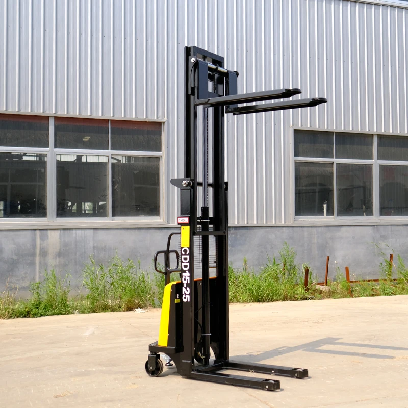 China high quality All Electric Walking Forklift 1.5ton 2ton Pallet Stacker Electric Stacker With Charger Battery Small Space