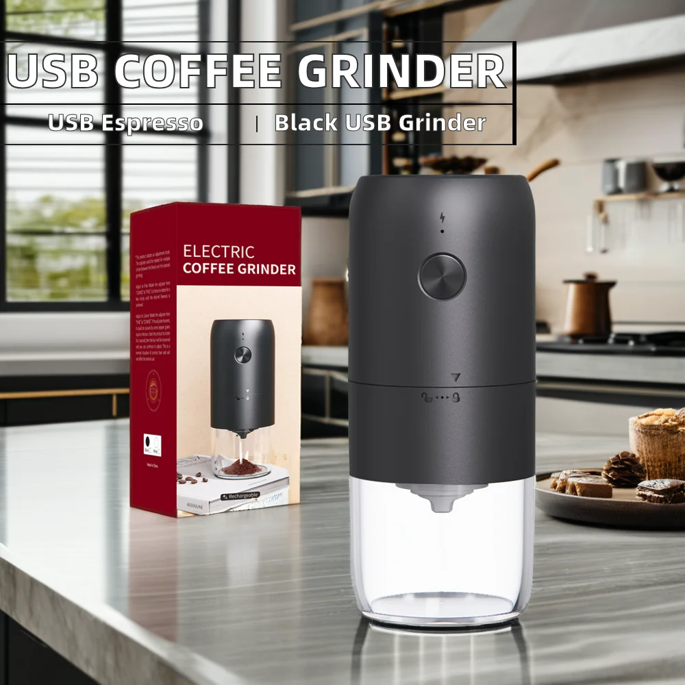 Professional Portable USB Mini Espresso Conical Burr Automatic Electric Coffee Bean Grinder Mills  With Lower Noise Moto