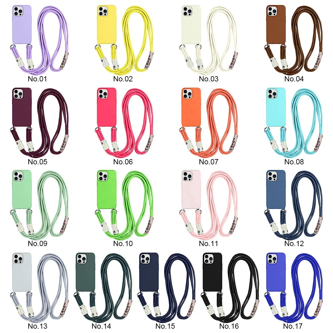 Street fashion girl beauty cute colorful Cross body Silicone for iPhone 11 14 14pro 13 Pro Max 12 lanyard phone case with strap