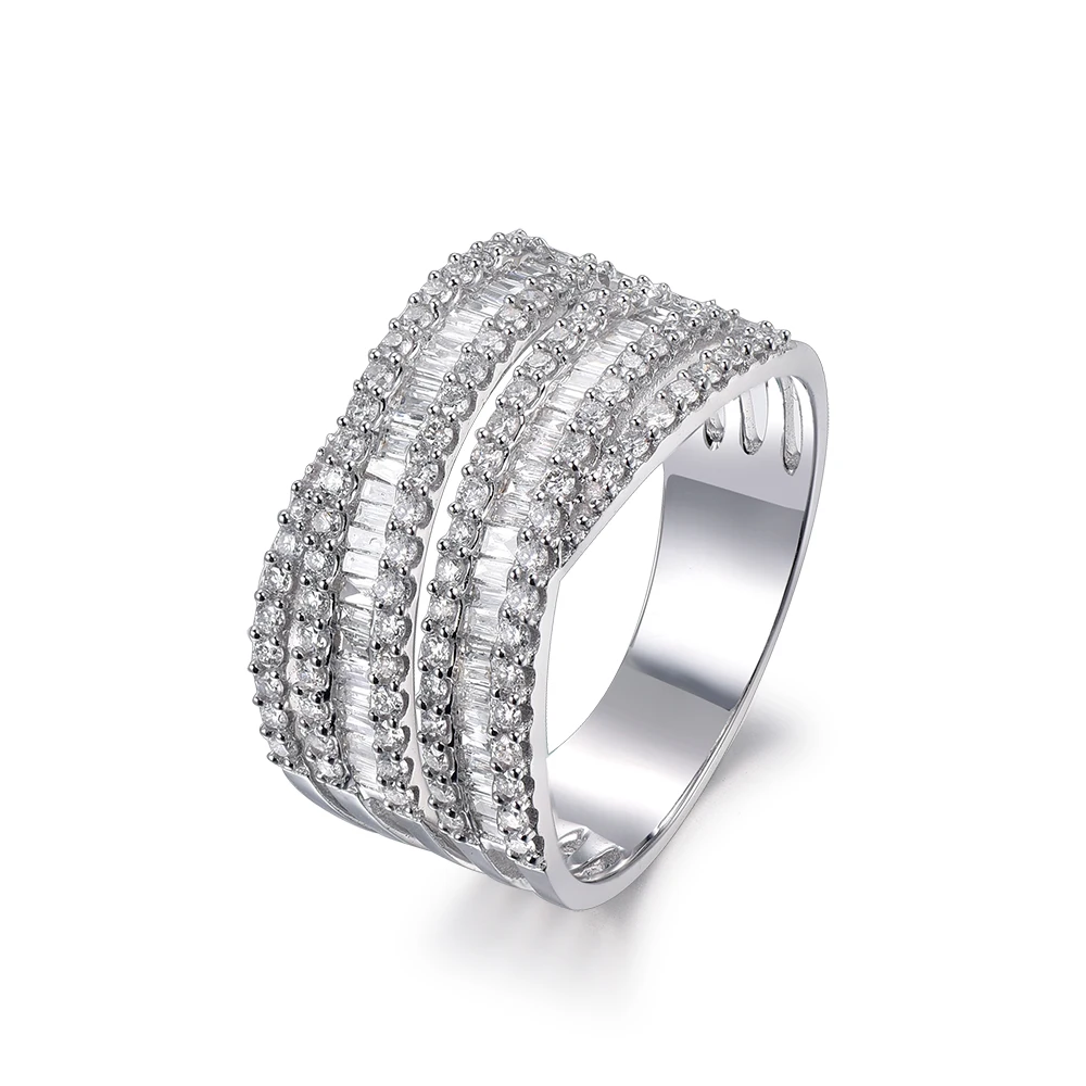 SKA оптовая продажа драгоценных камней Jewellery с натуральным золотом 18 К багет Cut Diamond Eternity кольцо для