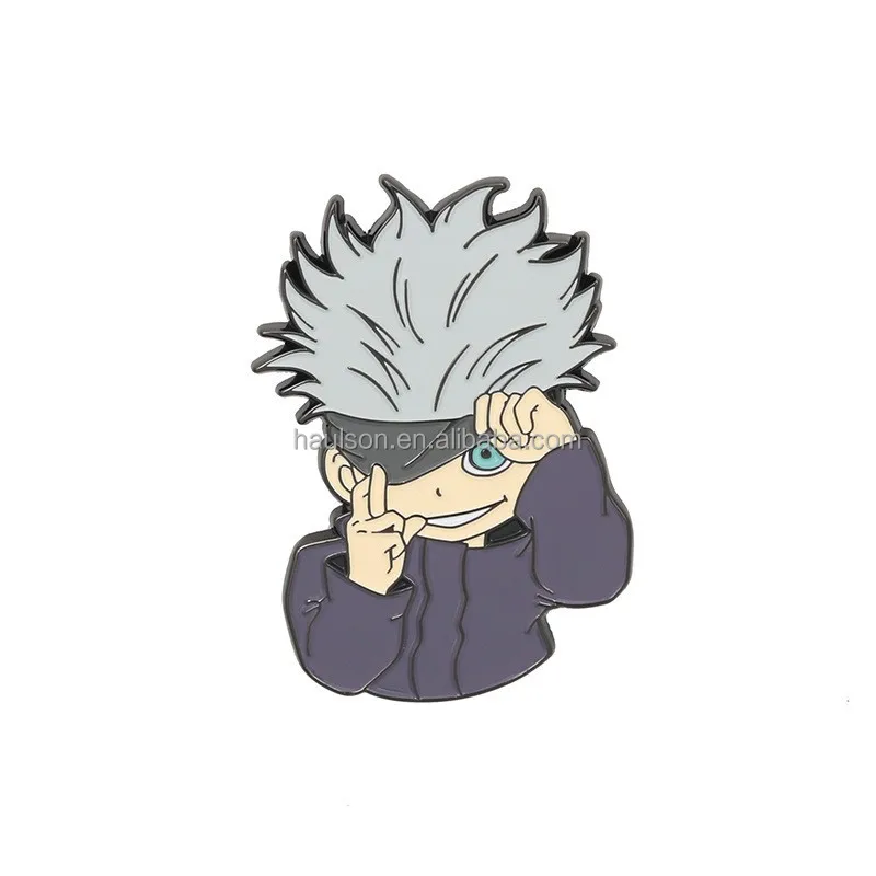 Japanese Anime Jujutsu Kaisen Enamel Pins Gojo Satoru Itadori Yuji Cartoon Character Metal Badge Brooch UV Clothing Gifts