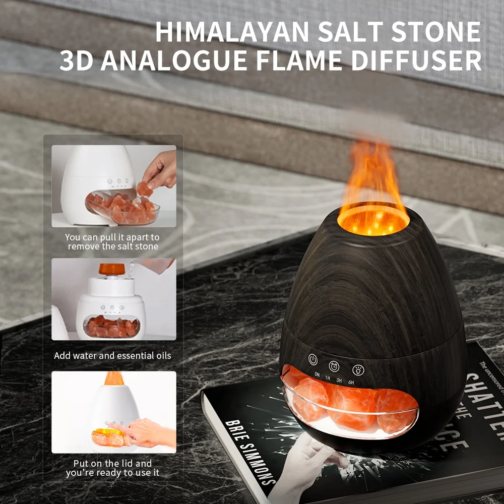 crystal salt lamp difuser 2024 hot humidifier mist aromatherapy night light humidifier diffuser himalayan for indoor