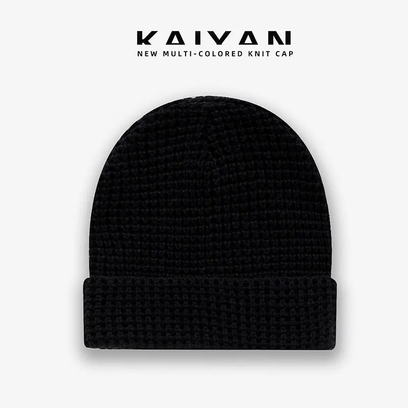 High quality customized acrylic waffle knit warm unisex hat knit tweed hat