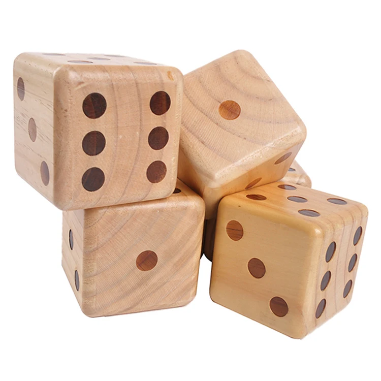 Large Dice Game Big Wooden Yard Dice Set with Bag Outdoor Games Kids Great Lawn and Family Game