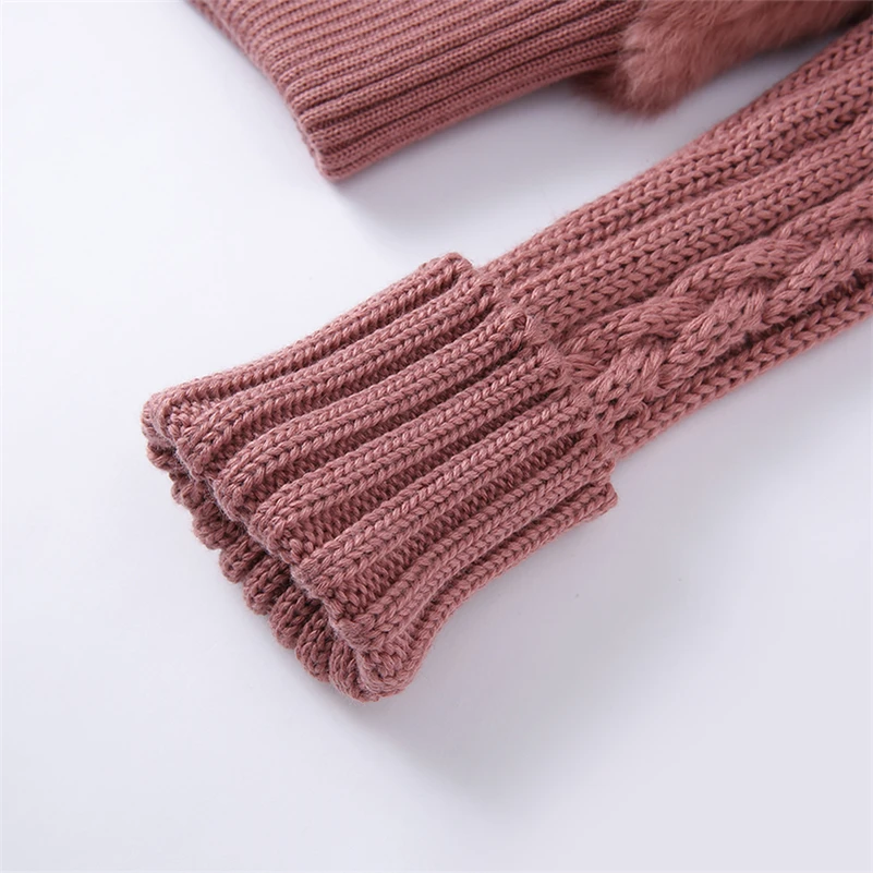 Pudi Women Real Rabbit Fur Jacket Coat Female Winter Fox Collar Sweater Parka Vest Jackets CT138