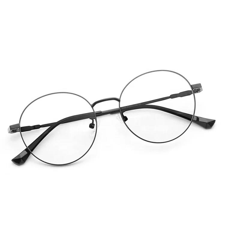 Stylish Round Metal Optical Glasses Lightweight Luxury Frame Eyewear Clear Lense For Unisex