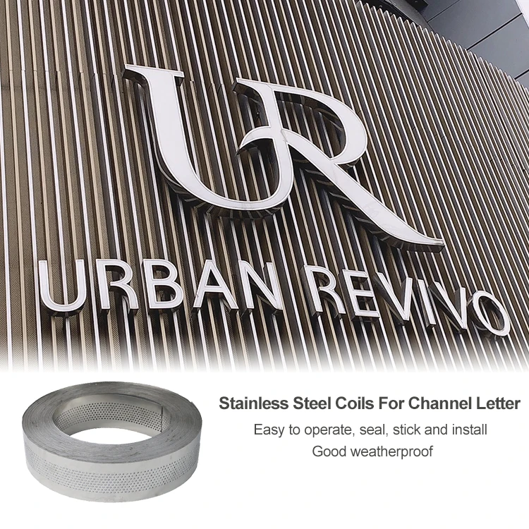 Mirror Stainless Steel Led Front Halo Acrylic Letter Sign 3d Channel Letter Sign Stainless Steel Coil