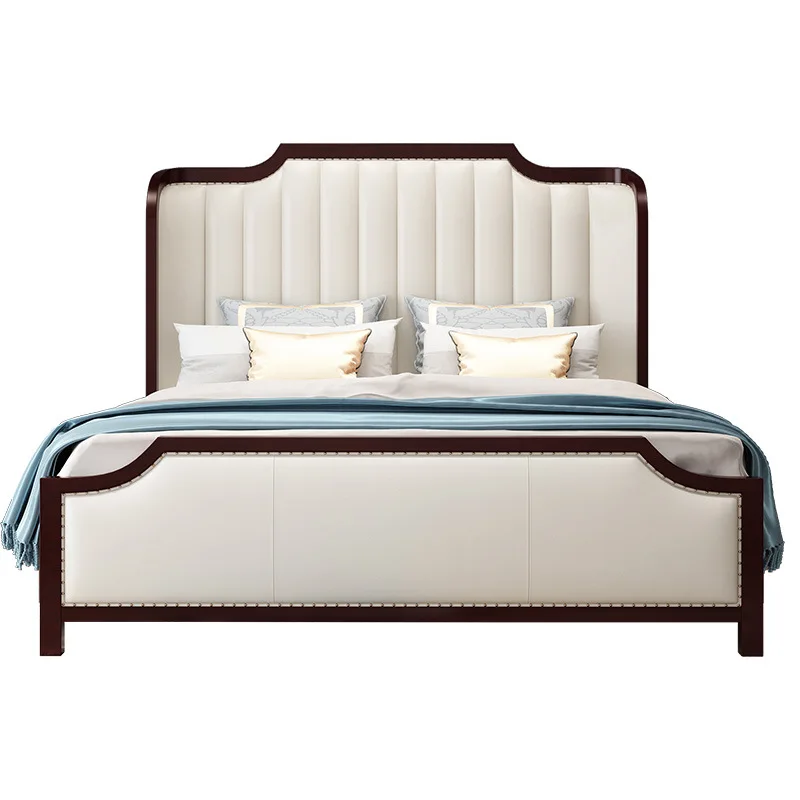 Hot Sell Luxury Design Solid Wood  Bed Room Furniture King Size Queen Size Bed