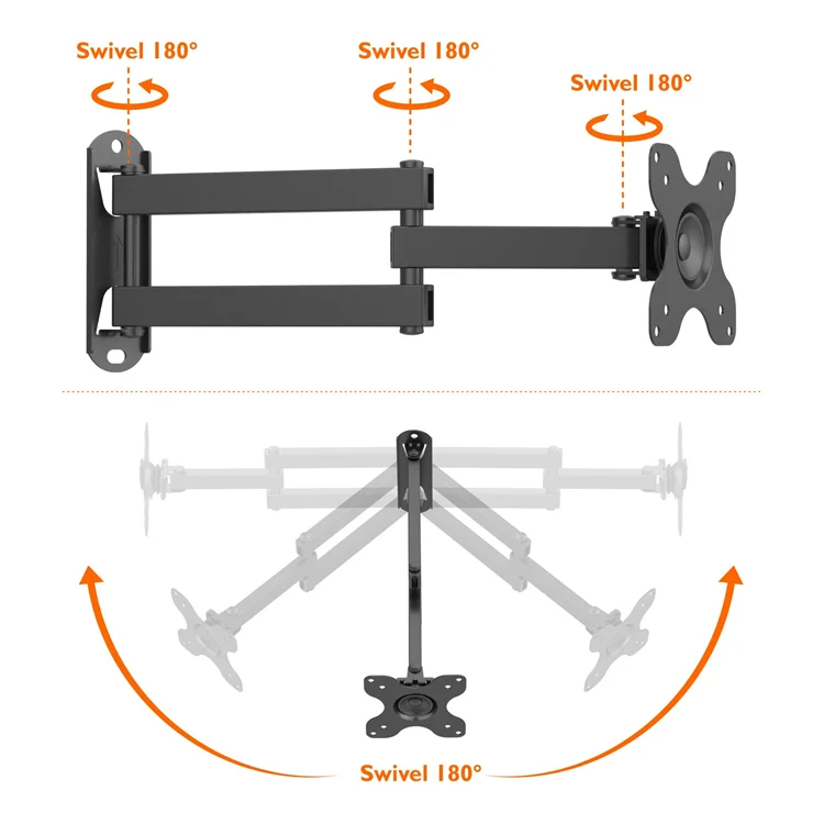 Full Motion Articulating Tilts Swivels Extends Rotates TV Wall Mount Bracket for 13'-30' LCD LED TVs, Max VESA 100X100mm