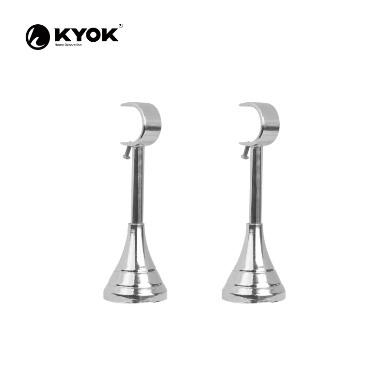 KYOK 2 meter single Factory Price Ball Shaped Shiny si;ver curtain dinial for interior decoration