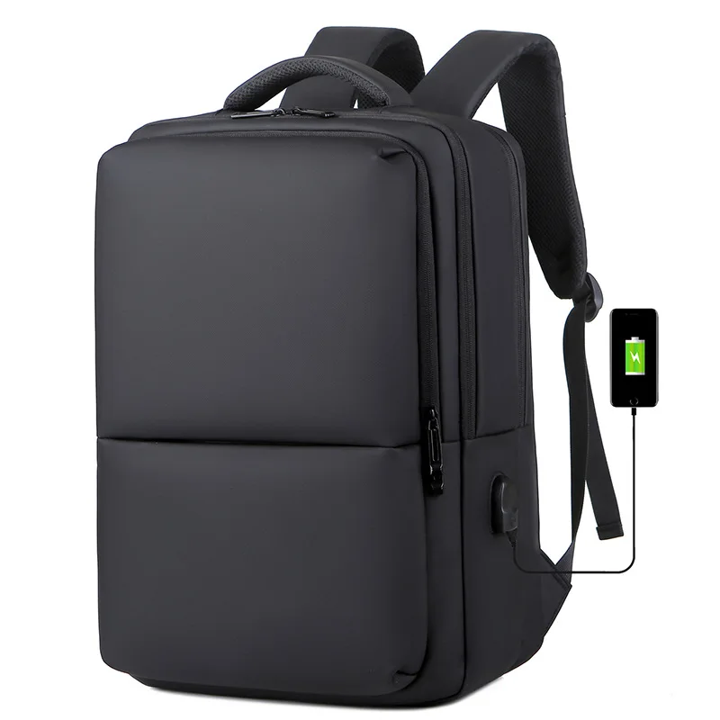 Wholesale Printing Logo Mens Large Capacity Waterproof Cloth Backpack Computer bag Business Leisure Bag